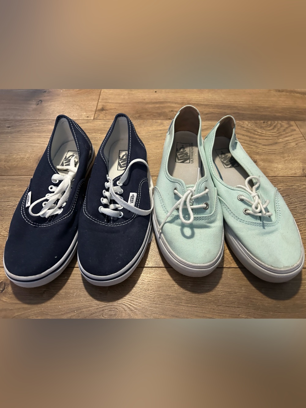 Women’s Vans Canvas Sneakers in Navy and Mint Green - Pair Set - Blue never worn